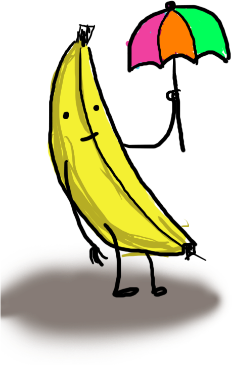 Banana Holding An Umbrella By Kurshthechosenone - Banana Holding An Umbrella (577x794)