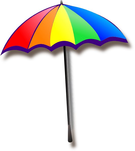 Rainbow Umbrella Clipart 2 By Bryan - Rainbow Umbrella Clip Art (534x598)