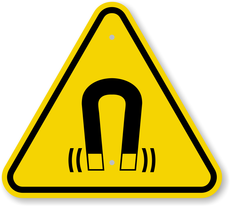 Iso Strong Magnetic Field Warning Symbol Sign Ships - Slips Trips And Falls (800x716)
