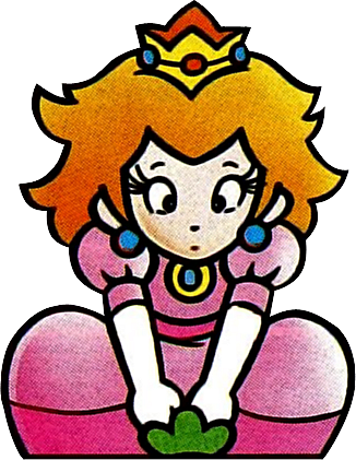 Artwork Of Peach Plucking A Vegetable From The Ground - Super Mario Bros. 2 (326x421)