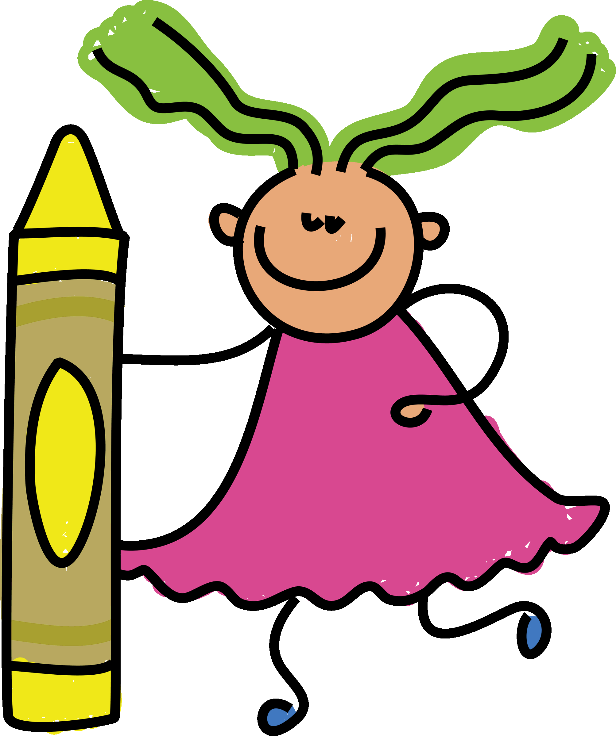 Crayons Clip Art 15 4 Fototo - Kid With Crayon Clipart (2007x2400)