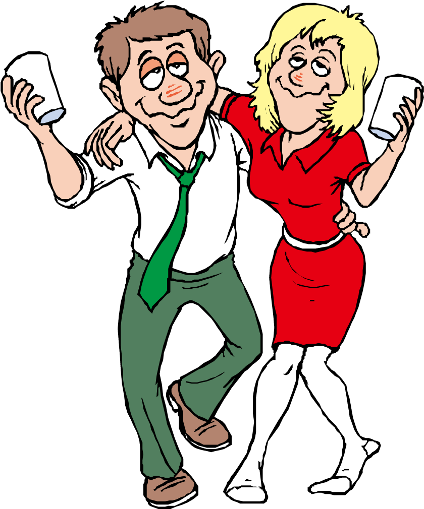 Alcohol Intoxication Free Content Clip Art - Drunk Couple Cartoon (1134x1134)