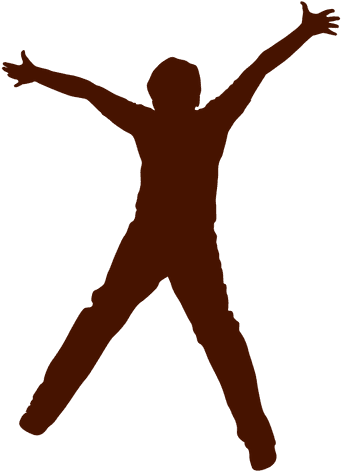 Teen Boy Jumping With Open Arms Silhouette - Silueta Adolescente (512x512)