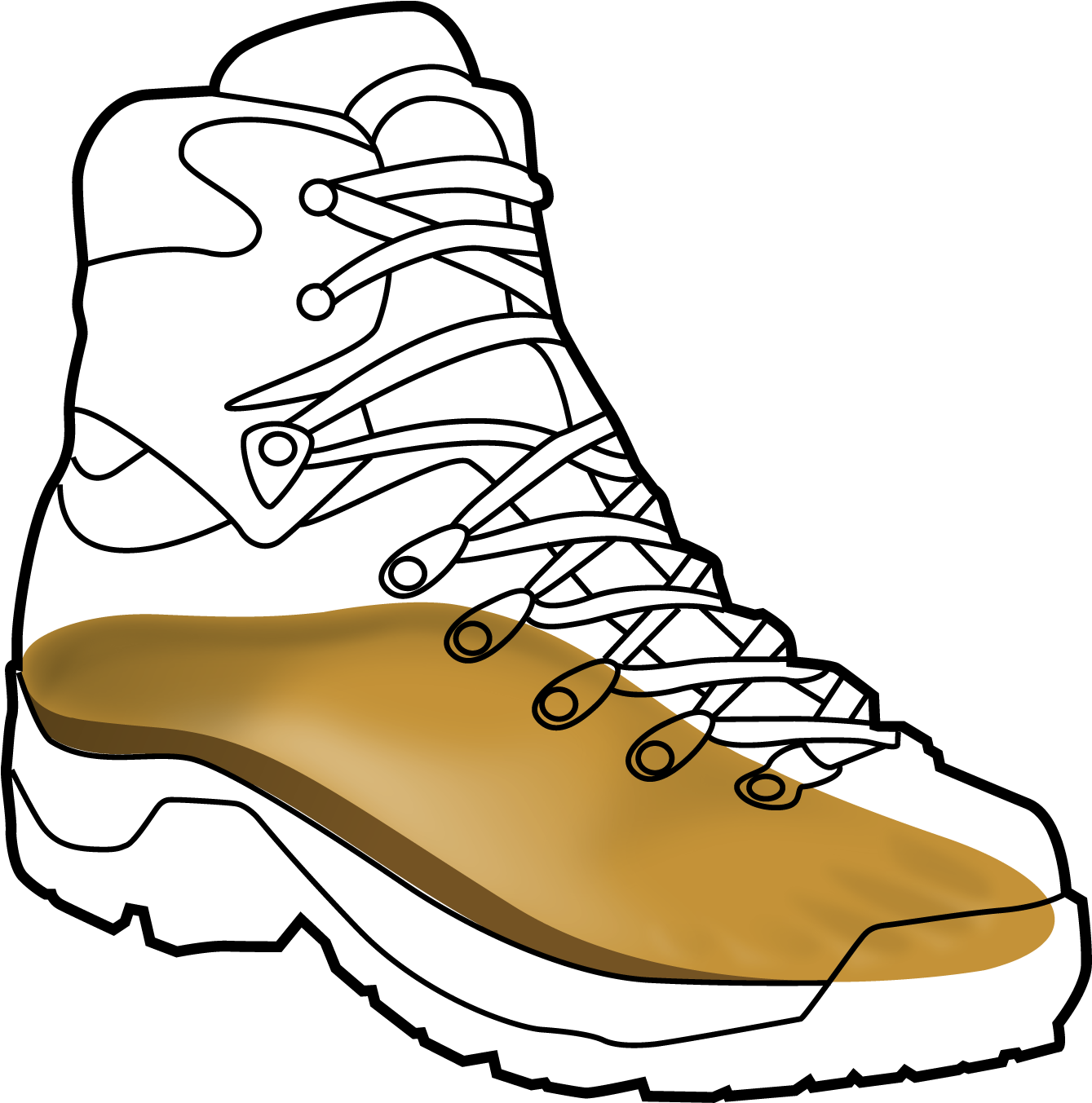 Hiking Boot Black Outline - Hiking Boot (1492x1352)