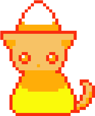 Candycorn Cat - Cute Cat Pixel Art (330x390)