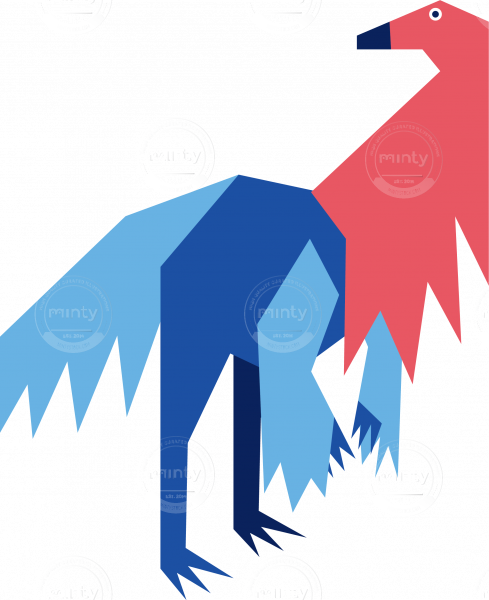 Ornithomimus Dinosaur - Graphic Design (489x600)