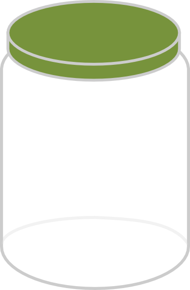 Jar With Green Lid Clipart (390x595)