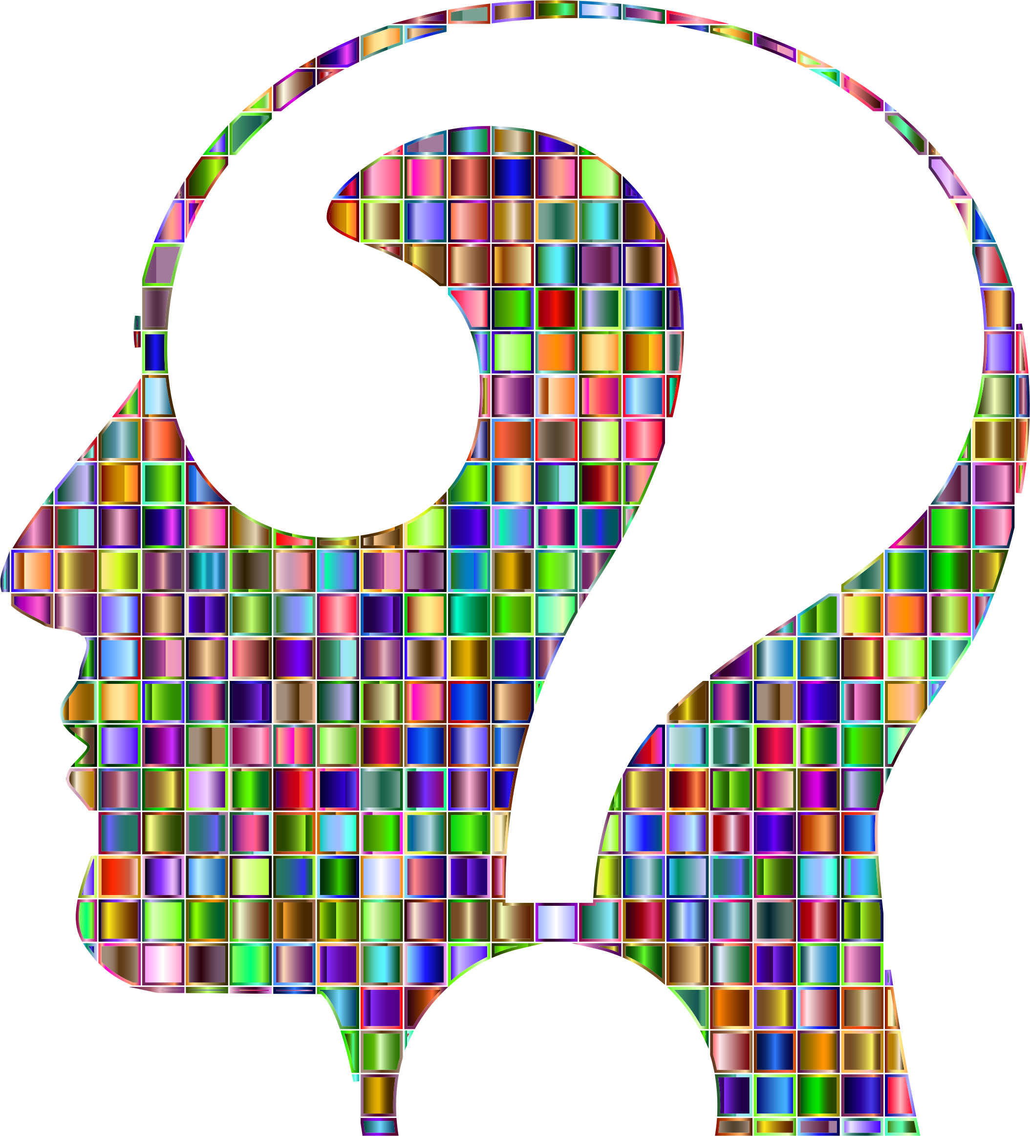 Rainbow Head With Question Mark - Questions Transparent Png (2108x2324)