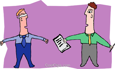 Contract Signing While Blindfolded Royalty Free Vector - Cartoon (480x289)
