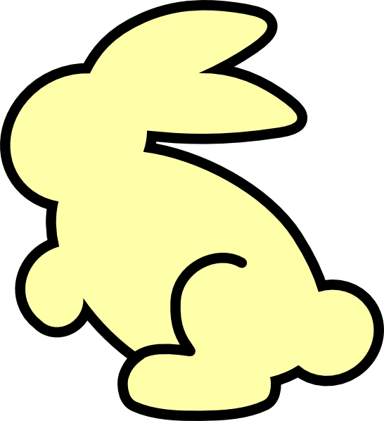 Soft Yellow Bunny Clip Art At Clker - Bunny Clipart Black And White (546x598)