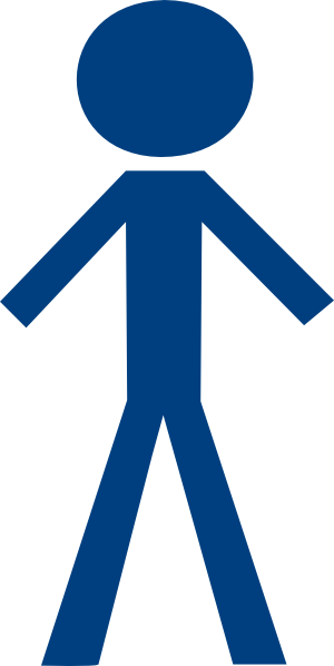 Stick Man Blue Svg Clip Arts 300 X 598 Px - Man Stick Figure (300x598)