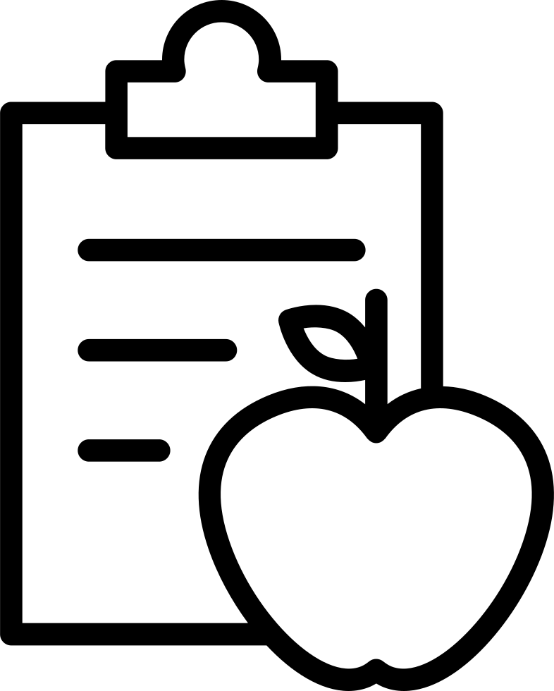 Apple And A Clipboard With Notes For Gymnast Diet Control - Food Control Icon (786x980)