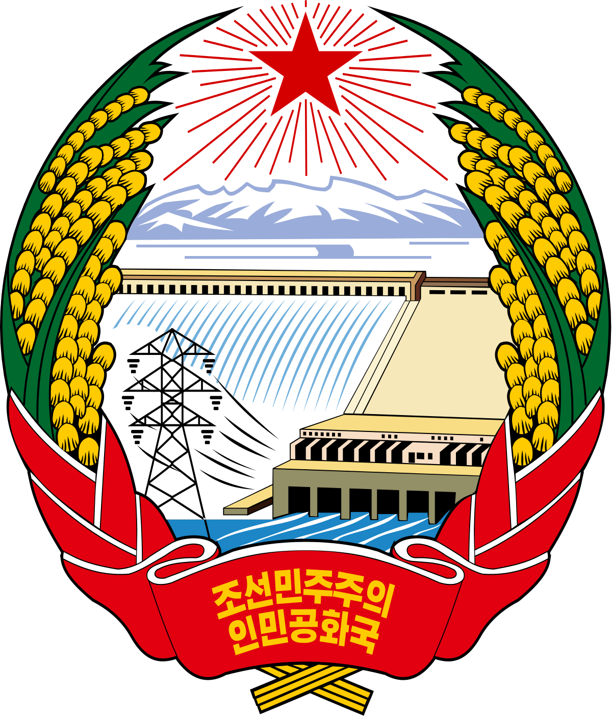 Right Clipart Political System - North Korea National Emblem (2000x2339)