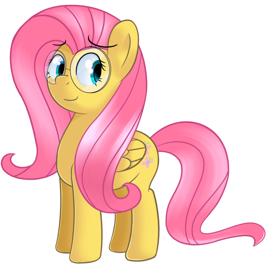 Fluttershy With Nerd Glasses - Equestria Daily (900x888)