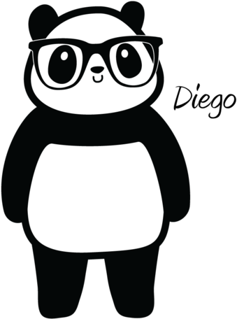 Diego The Nerdy Panda By Panduhmonium - Diego The Nerdy Panda Ceramic Cup/mug,johnflick Unisex (400x509)