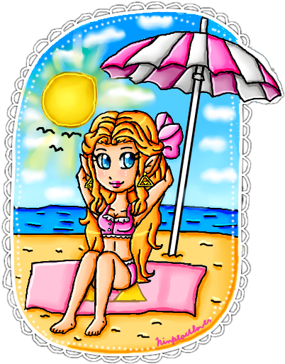 Summer Zelda By Ninpeachlover - The Legend Of Zelda (500x600)