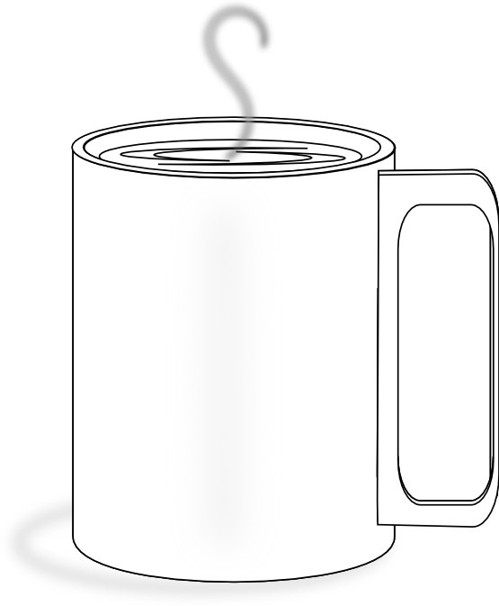 Food Coffee Cup Black White Line Art 555px - Clip Art (555x673)