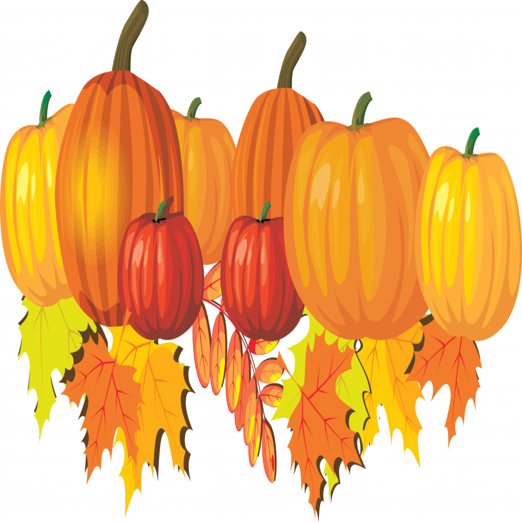 Inspirational Pumpkins And Leaves Clip Art Clipart - Fall Leaves And Pumpkin Clip Art (1024x1024)