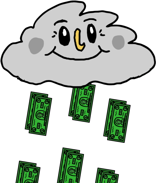 Paid Make It Rain Sticker - Raining Money Cartoon Gif (720x720)