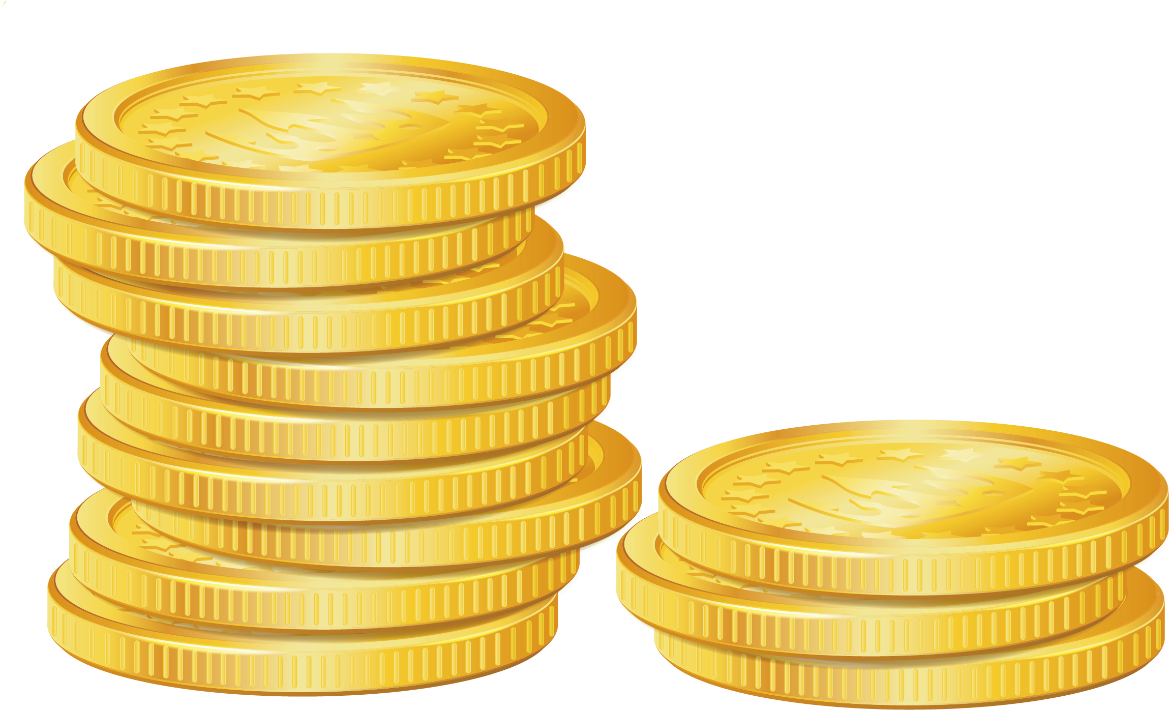 Money Clipart Transparent Png - Gold Coins Vector Png (2420x1576)