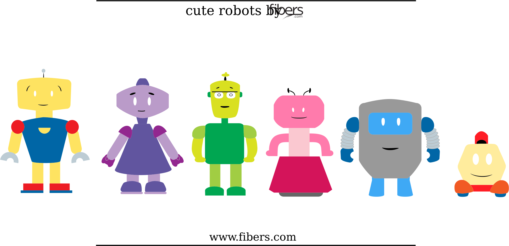 Robots Clipart Vector Art - 5 Robots Clip Art (2165x1048)