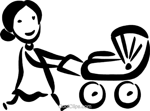 Strollers And Carriages Royalty Free Vector Clip Art - Kinderwagen Clipart (480x356)