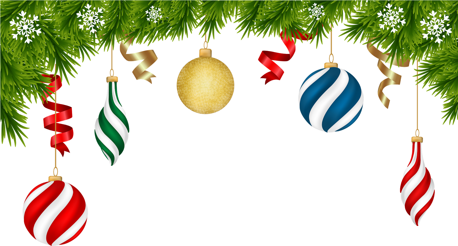 Grinaldas Gráficas De Natal E Bordas Com Fundo Transparente - Christmas Transparent Clip Art Free (2048x1133)