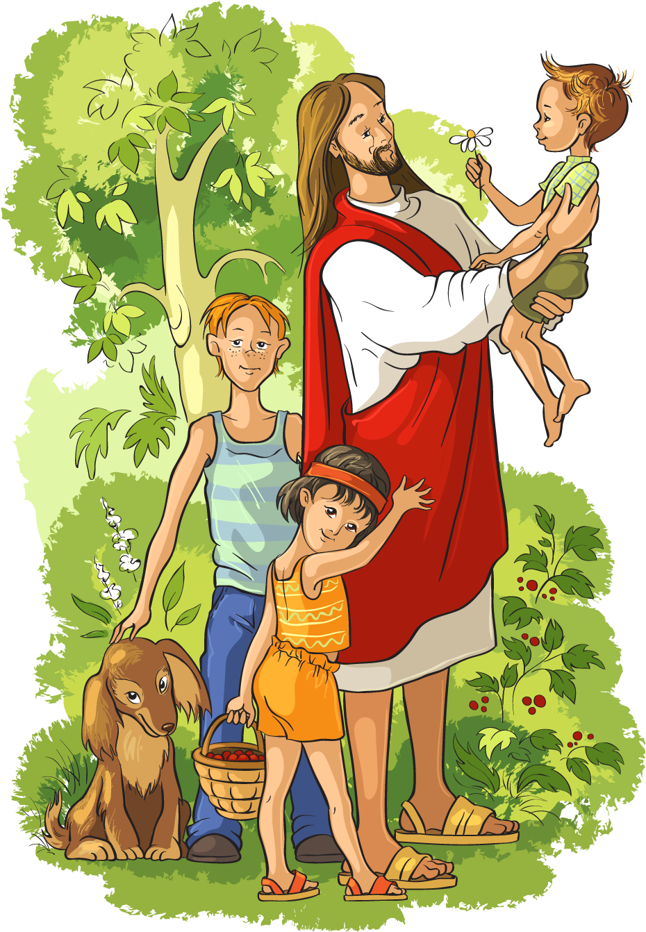 Child Jesus Bible Illustration - Jesus With Kids Vector (1500x1500)