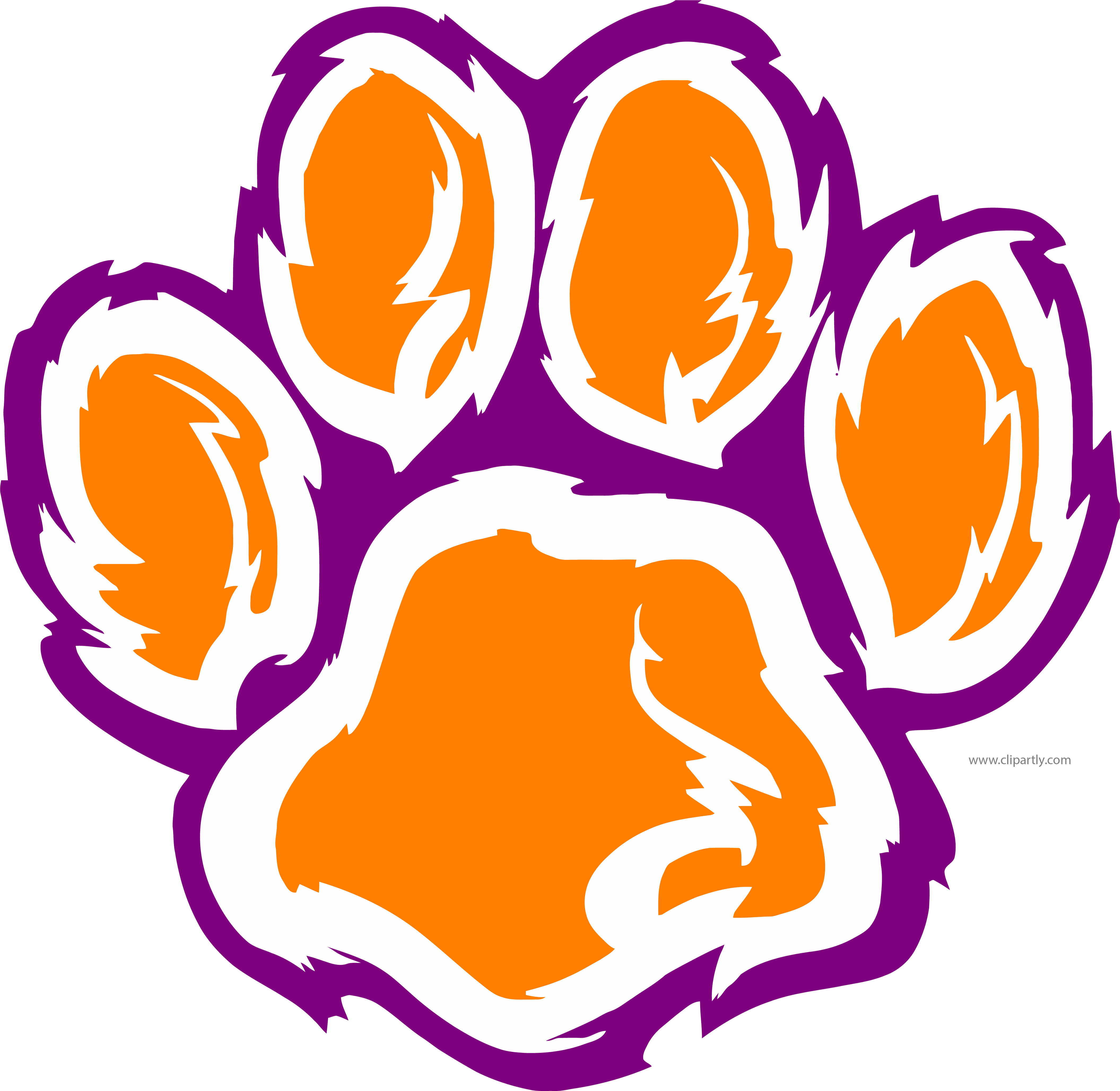 Tigger Footprint Clipart Png Download - Bethune Cookman University Wildcat (4223x4116)