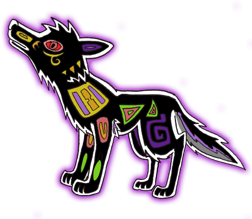 Tribal Wolf By Electric-mongoose - Cartoon (900x736)