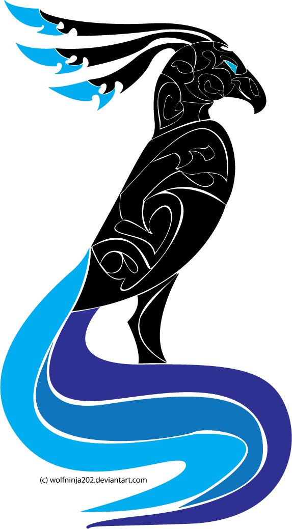 Phoenix Tribal Tattoo By Wuffy-cerulei - Tribal Tattoo Fenix Png (573x1039)