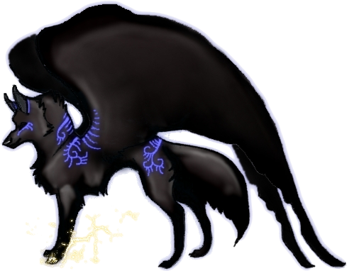 The Stuff On The Bottom Is Supposed To Be Lightning - Dark Wolf Dragon (503x400)