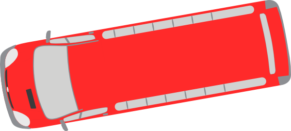 Bus Top View Png - Clip Art (600x270)