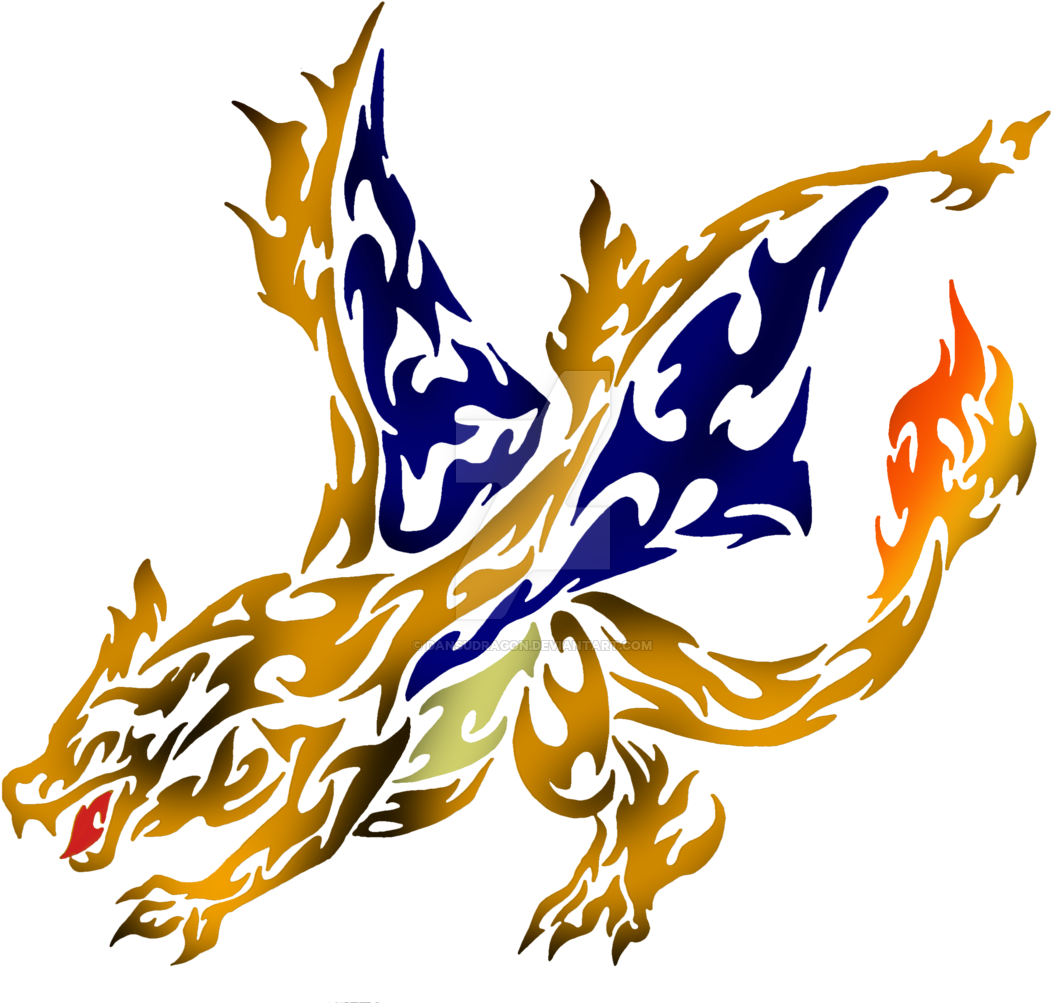 Tribal Flaming Charizard By Dansudragon Tribal Flaming - Charizard Art Deco Tattoo (1280x1015)
