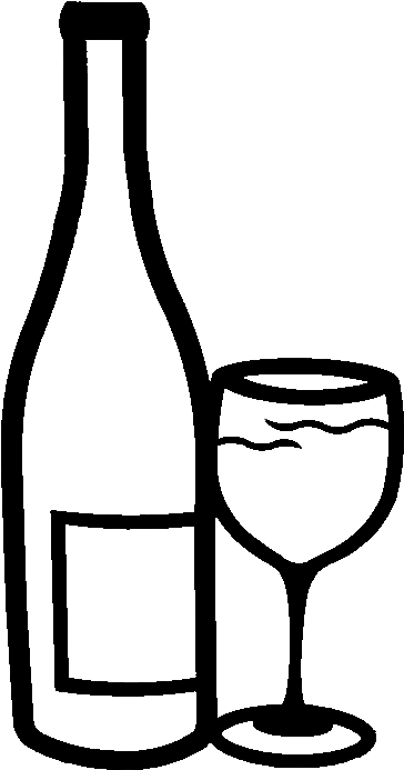 Drinks - Meat - Wine Bottle And Glass Clipart (600x742)