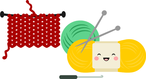 Kawaii Knitting - Scalable Vector Graphics (500x272)
