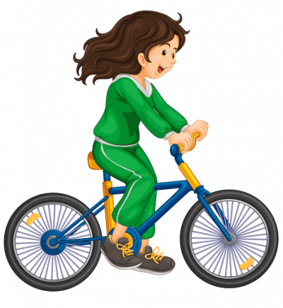 Auf Dem Fahrrad Trugen Wir Nie Einen Helm - Girl Cycling Png (400x435)