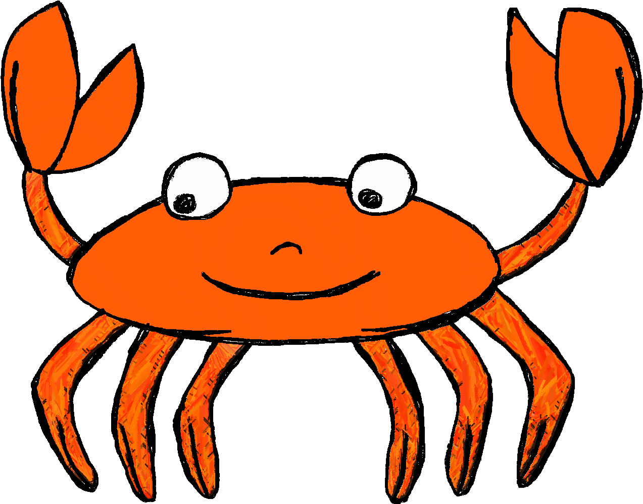Crab Clipart - Ocean Animals Clip Art (1472x1169)