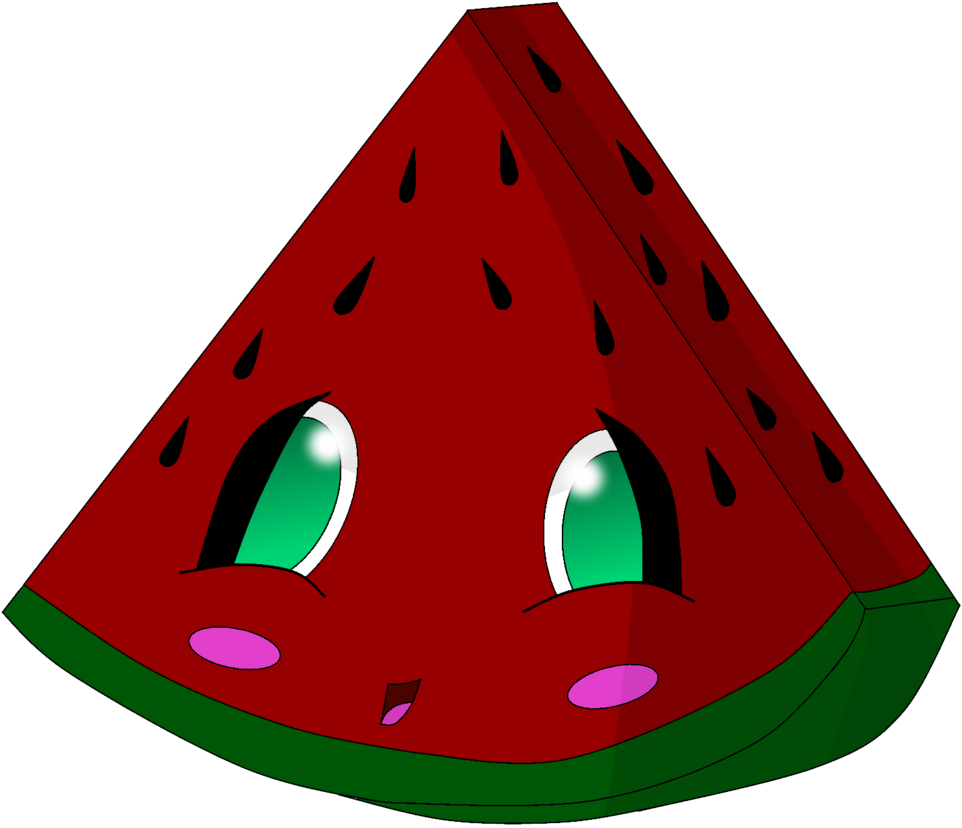 Clipart Info - Watermelon With A Cute Face (1024x889)