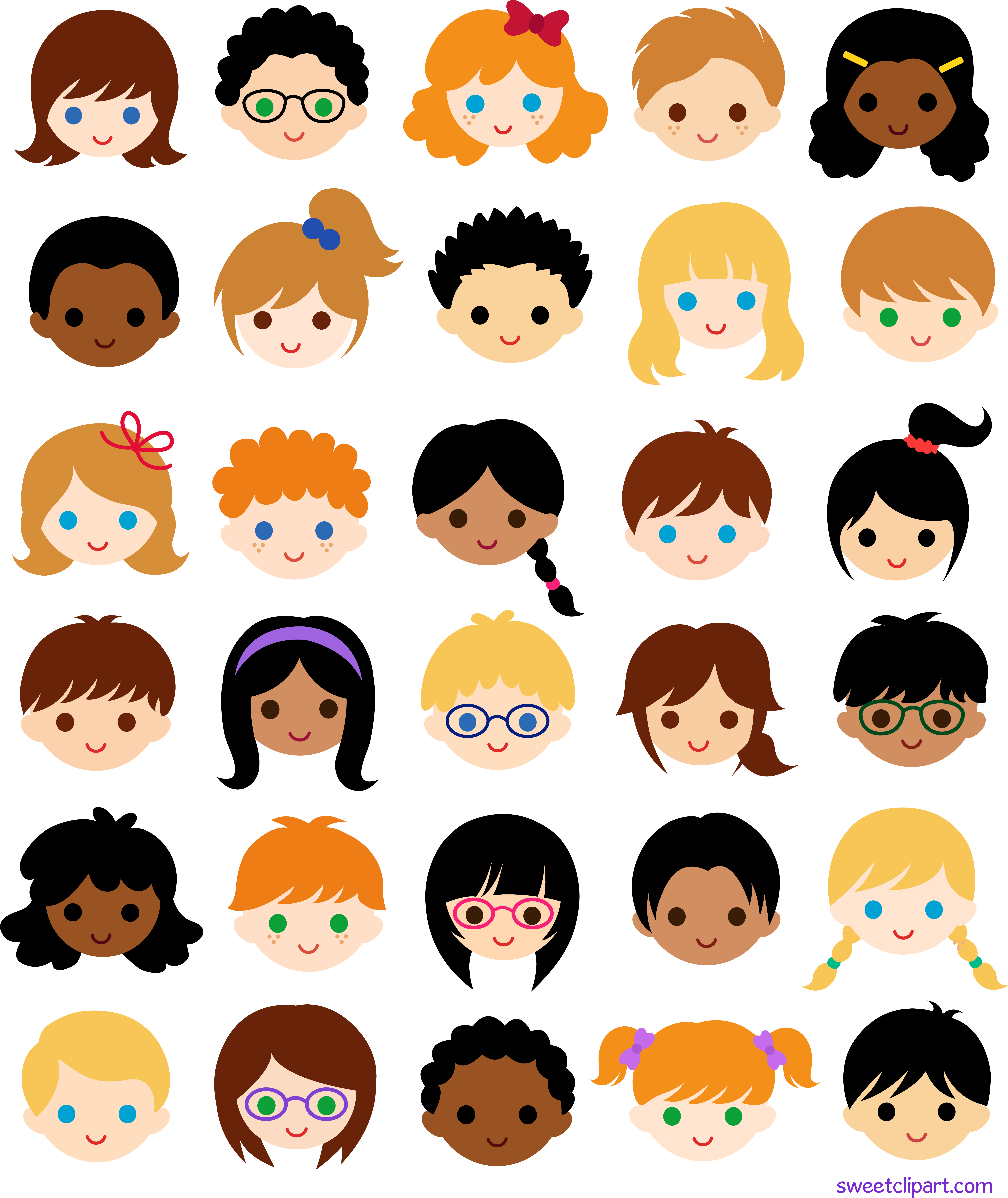 30 Kids Faces In School Classroom - 30 Kids Faces In School Classroom (6897x8150)