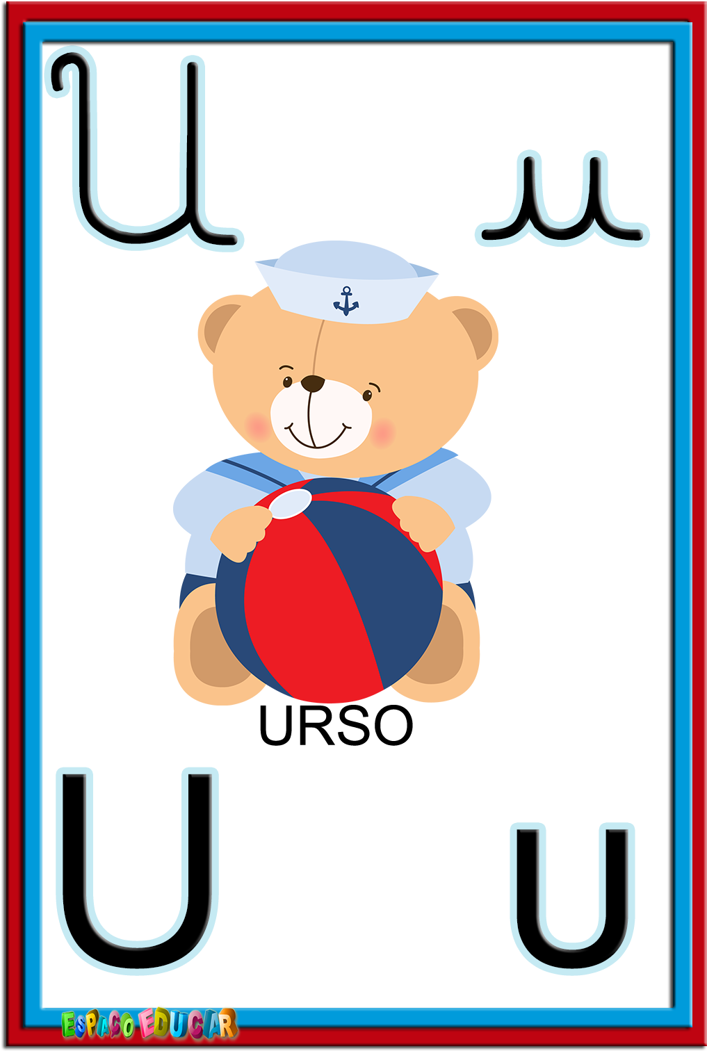 Alfabeto Quatro Tipos De Letras Colorido Ilustrado - Plaquinhas Ursinho Marinheiro Para Imprimir (1131x1600)