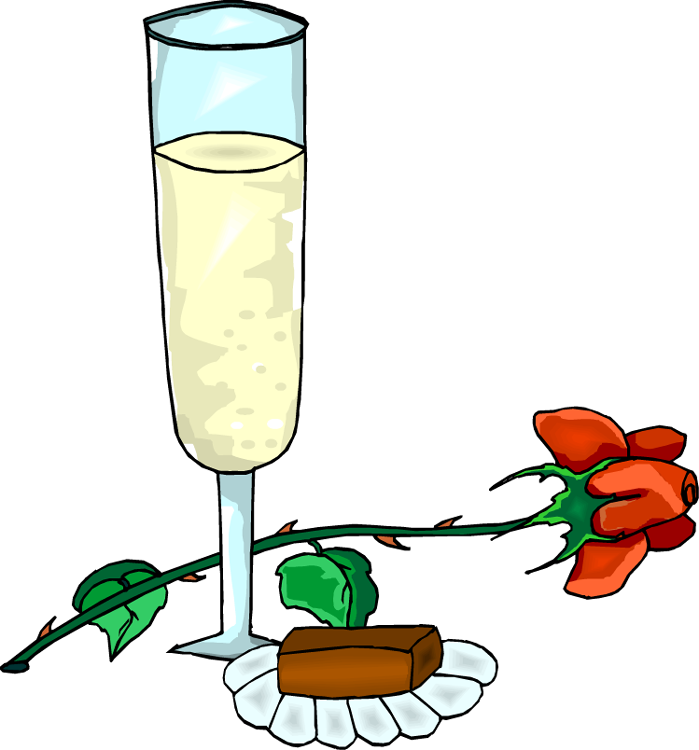365 Days Of Fun In Marriage - Chocolate And Champagne Clip Art (699x750)