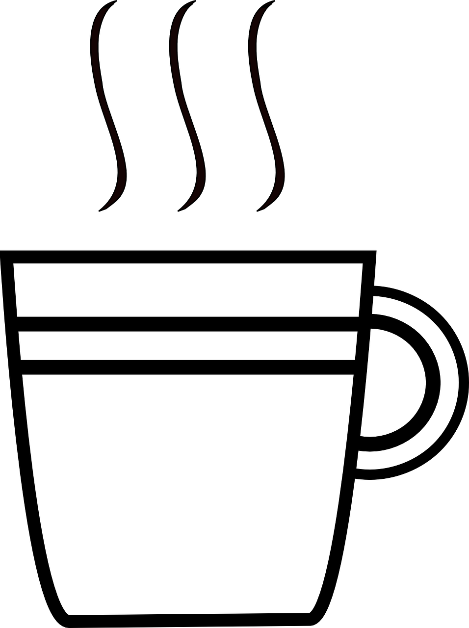 Coffee, Cup, Coffee, Black, Cafe, Drink - Cup Black & White (956x1280)