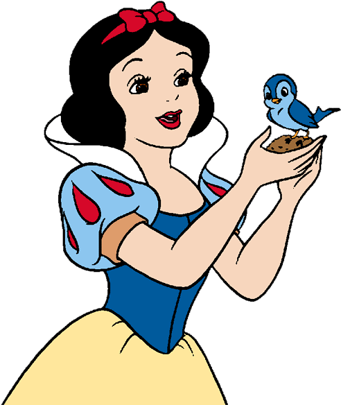 Snow White Clipart Snow White And The Seven Dwarfs - Snow White And The Bird (500x584)