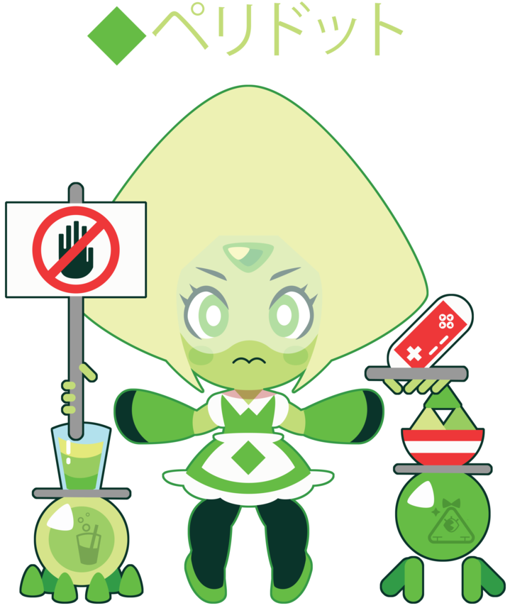 Chibi Peridot Meido By Itachi-roxas - Cartoon (800x897)