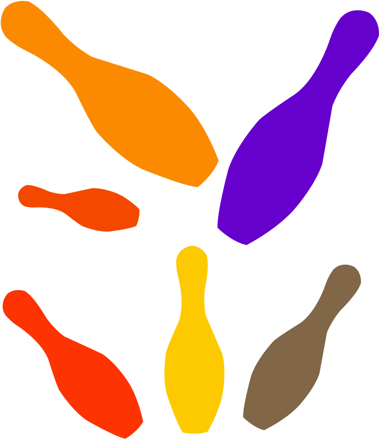 Bowling Pins, Shaded Svg Vector File, Vector Clip Art - Colorful Bowling Pins (780x900)