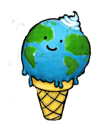 #global Warming #earth #ice-cream #ice Cream #world - Climate Change Cartoon Earth (600x500)