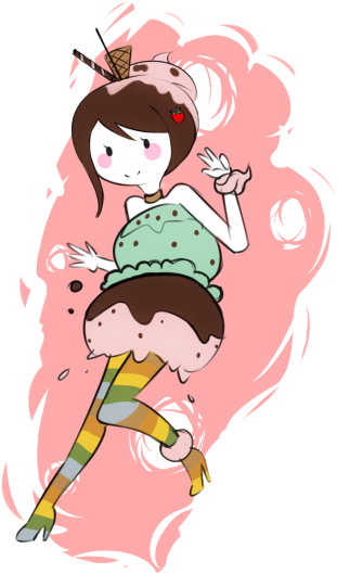 Hey Guys, I Was Really Inspired By Ice Cream Princess - Oc's Adventure Time (386x600)