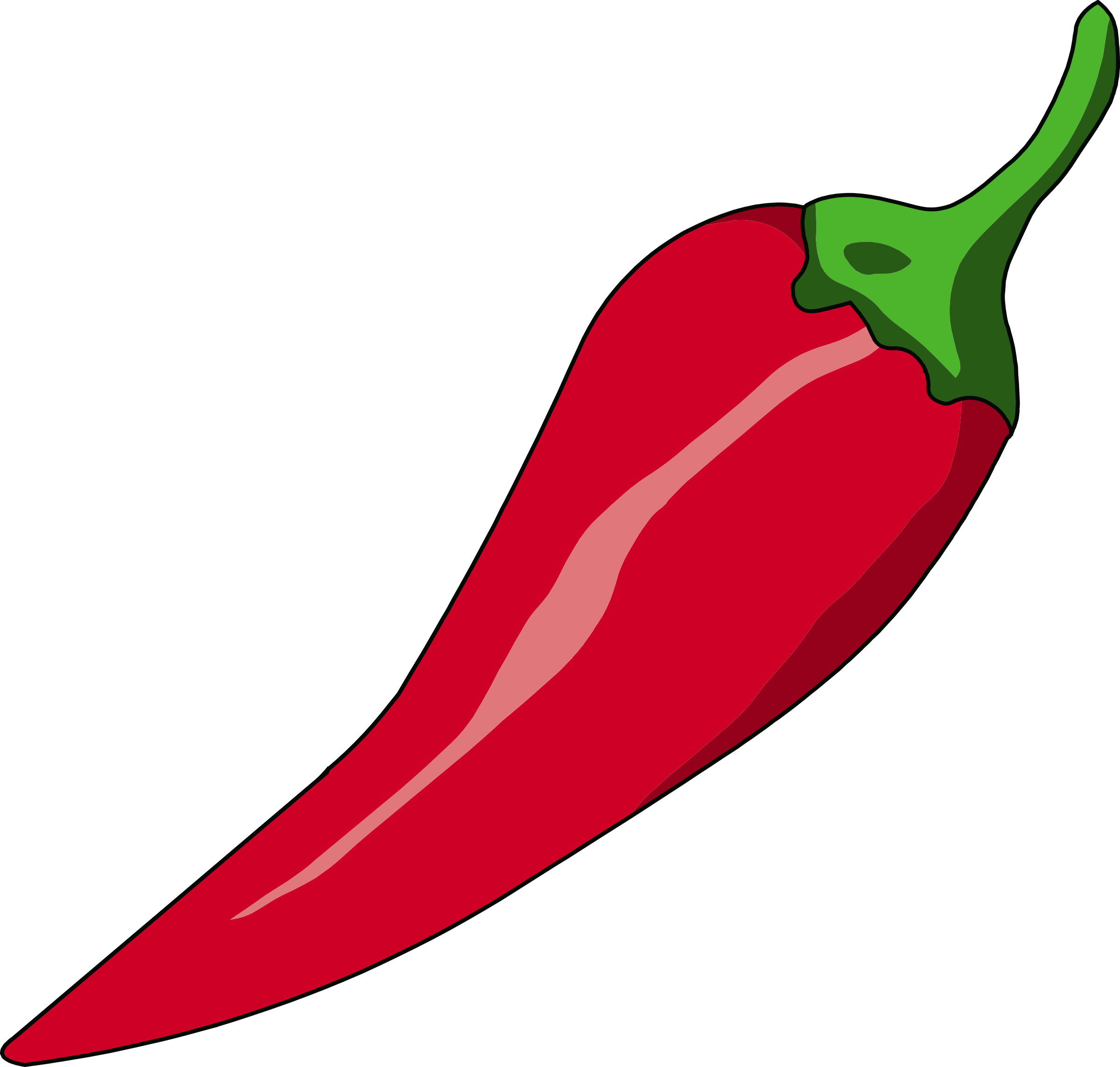 Clip Art Chilli (2400x2288)