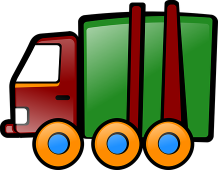Truck, Toy, Vehicle, Cartoon, Pickup - 3drose Pc_205099_1 Print Of Green And Brown Dump Truck (436x340)